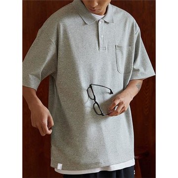 夏季POLO衫短袖男女重磅日系純色五分免燙寬松cityboy棉情侶上衣