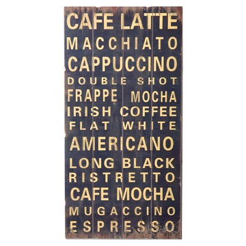 OPUS LOFT 純真年代 仿舊文字木板畫 無框畫 掛畫擺飾 - CAFE LATTE  40 x 80cm