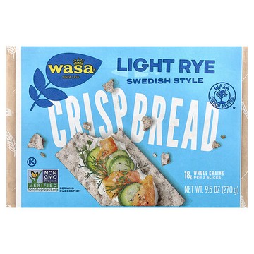 Wasa Flatbread, 薄脆餅乾，淺色黑麥，9.5 盎司（270 克）
