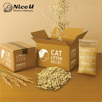 【NiceU】除臭永續稻殼豆腐貓砂(12袋入)