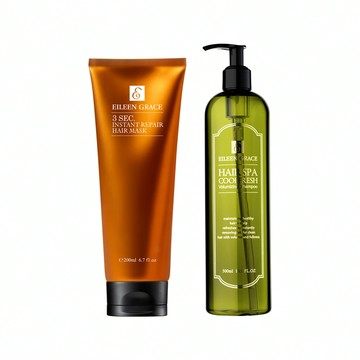 髮根豐盈沁涼精油SPA洗髮精500ml*1+3秒瞬間修復護髮膜200ML*1