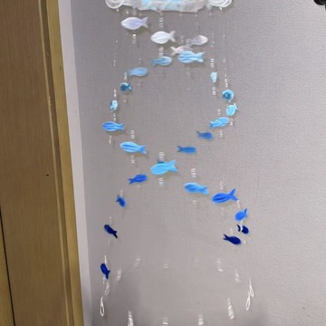 🔥熱銷🔥扭扭棒漸變小魚風鈴手工裝飾diy創意材料掛飾生日禮物送閨蜜女友扭扭棒材料包 diy掛件吊墜 手工飾品