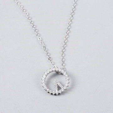 925純銀項鍊 鑲鑽吊墜-高貴大方流行簡約母親節情人節生日禮物女飾品73gx29【獨家進口】【米蘭精品】