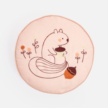 查莉防滑繡花厚坐墊 松鼠