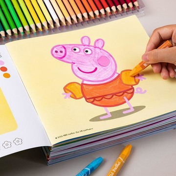 【臺灣-出貨】小豬佩奇畫畫本兒童塗色繪畫本3-5-6歲啓蒙塗鴉填色本圖畫本JOAF