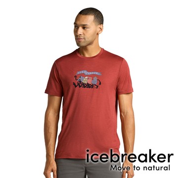 【icebreaker】Tech Lite 男圓領羊毛短袖上衣 BF150『礦石紅』0A576C 戶外 露營 登山 健行 休閒 時尚 羊毛 短袖 上衣