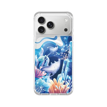 iPhone 17 Pro Max ClearX (MagSafe 兼容) 晶透白 - Ocean Collection: Let's Sea 海洋系列：一路向海 - 海底花花世界（魟魚）