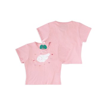 DADDY | 愛羽毛嬰兒 T 卹超可愛的粉紅嬰兒 T 卹。