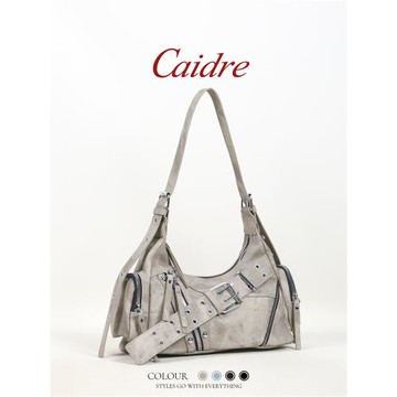 Caidre廢土風復古手提包女2025新款通勤單肩斜挎包小眾辣妹腋下包