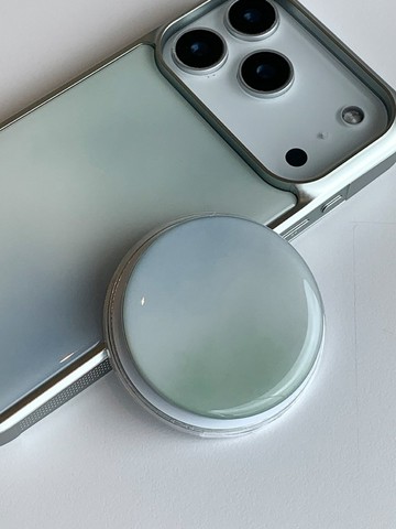 Misty Olive Epoxy iPhone Phone Grip MagSafe