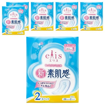 elleair 艾黎艾爾 elis 愛麗思 日本原裝進口 素肌感超薄衛生棉 無翼型  6組  52片  日用型(20.5cm)