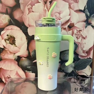 臺灣出貨🔥水具系💧手持冰霸杯 水杯 保溫杯 大容量水杯 巨無霸保溫杯水杯大容量高顏值冰霸杯便攜不鏽鋼吸管杯子定製HLJ