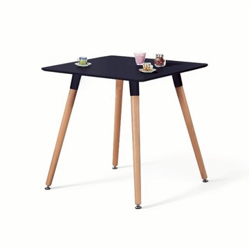 北歐風 史密斯 休閒桌 洽談桌 80方桌 實木腳與黑色桌面混搭 TBB040