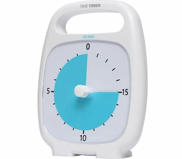 [2美國直購] Time Timer PLUS 手提式視覺倒數計時器 20分鐘-白色 用於教室辦公室家庭學校 靜音操作