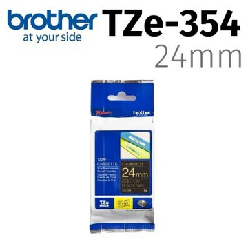 【Brother 兄弟】TZe-354 護貝標籤帶 黑底金字 24mm
