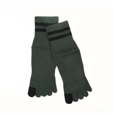 乾爽吸汗五趾長襪-線條 - 綠