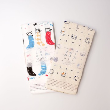 【kontex】100%純棉多功能日本棉紗長巾 (大頭貓、襪子貓)