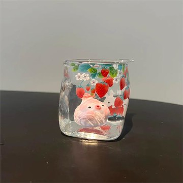 莓好兔子公道杯玻璃茶壺分茶器耐熱功夫茶具手工茶器茶寵擺件禮物