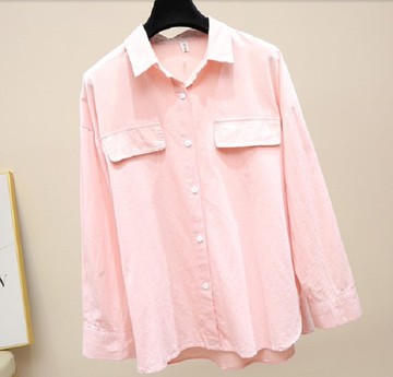 韓版女裝襯衣打底衫寬鬆春秋短款襯衫外套上衣