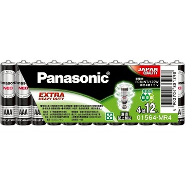 Panasonic國際牌 電池 3號/4號  12入裝 碳鋅電池