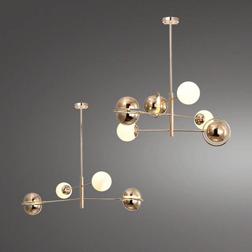 現代風金色／乳白玻璃泡泡吊燈  34-20331、20332