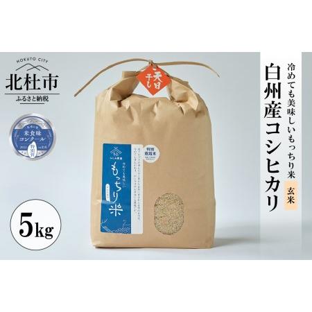 ふるさと納税 白州産コシヒカリ　天日干し米　玄米5キロ 山梨県北杜市