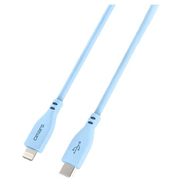 omars Type-C-Lightning 炫彩快速傳輸充電線 矽膠材質  1m  晴天藍  1條