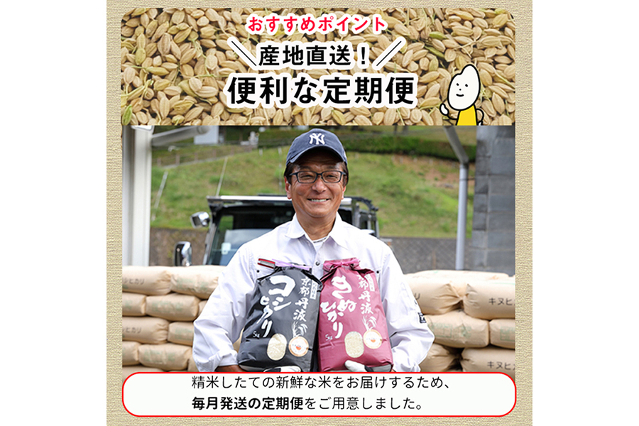 訳あり 定期便 新米 5kg 4ヶ月 京都丹波米 こしひかり 白米 4回定期便 5kg×4回 計20kg ※精米したてをお届け《緊急支援 米・食味鑑定士 厳選 コシヒカリ 京都丹波産 特Ａ》 ※北海道・沖縄・離島への配送不可