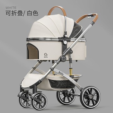 免運 宠物推車 中大型寵物推車鋁合金狗狗手推犬PU輪外出行車包分離折疊