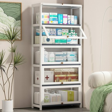 ??免運 快速出貨 書架 書櫃 收納架藥房貨架診所藥房玻璃柜臺西藥柜中藥柜參茸柜藥房貨架展示柜藥柜