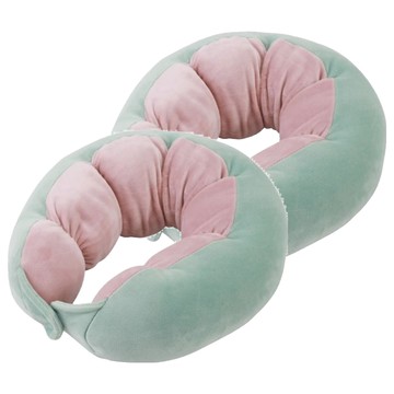 毛絨豌豆護頸U型枕  2個  28 x 25 x 8cm  綠粉色