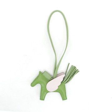 Hermes Rodeo PM 飛馬吊飾(綠粉)