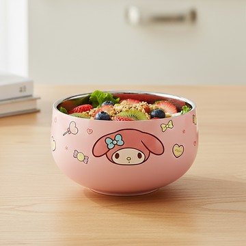 【三麗鷗】316不鏽鋼防燙雙層碗 美樂蒂