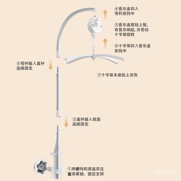 【臺灣熱賣】 嬰幼兒玩具床鈴支架旋轉音樂床頭風鈴搖鈴0-1嵗玩偶娃娃掛件支架 CTUQ