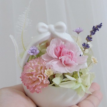 謝謝你來當我的寶貝康乃馨玫瑰永生盆花 彌月禮禮畢業花束禮物七