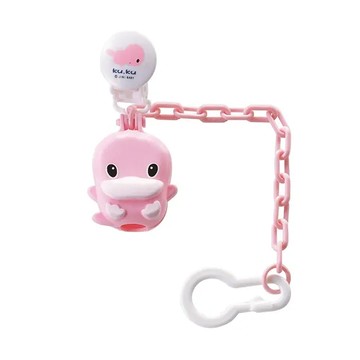 KU.KU Duckbill 酷咕鴨 造型奶嘴收藏盒 + 奶嘴鍊 Set  粉色  1組