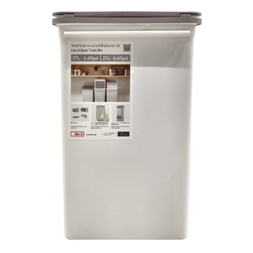 like-it PUSH OPEN TRASH BIN 掀蓋式矮版垃圾桶 S137079013 1.2kg 17L  35.5 x 33.5 x 24cm  白色