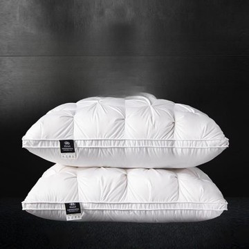 五星級酒店羽絨枕頭枕芯男助睡眠護頸椎套裝一對低枕成人鵝絨