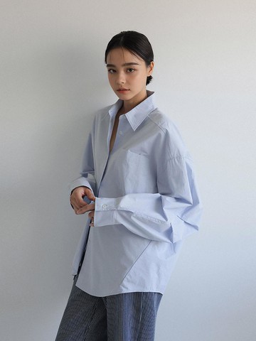 RR Fino Silky Cotton Pleated Sleeve Shirt