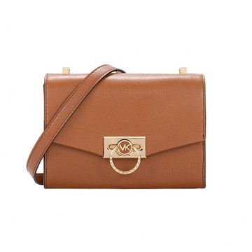 MICHAEL KORS - 質感皮革翻蓋迷你斜背包 (焦糖)