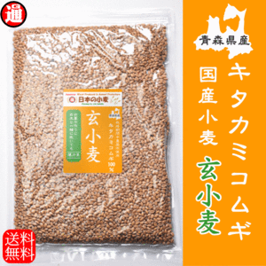 栽培期間中 農薬不散布 国産 小麦 玄小麦 キタカミコムギ 4kg 800g×5 送料無料 青森県産 業務用 国産玄小麦 お菓子作り に適した 薄力系