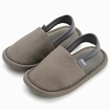 韓國 OZKIZ - 消音防滑室內鞋-鬆緊帶款(素色)-灰