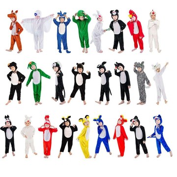 【臺灣-出貨】兒童動物演出服裝樹馴鹿白馬小羊小鳥斑馬公雞龍幼兒園卡通表演服