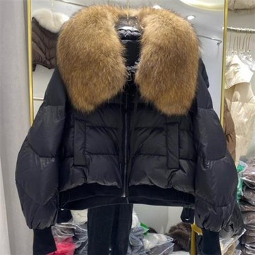 【巴黎精品】現貨+預購頂級貉子毛領真羽絨外套白鴨絨外套羽絨衣秋冬保暖大碼休閒女裝-短款女外套7色a1ld4