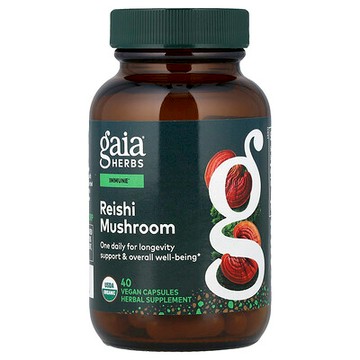 Gaia Herbs, 靈芝，40 粒全素食膠囊