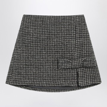 Ebony/beige checked wool Nicaragua skirt