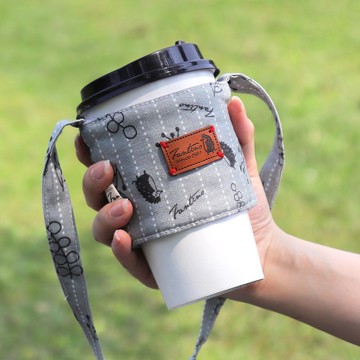 雙層隔熱環保飲料杯套(漂浮森林)月球灰/交換禮物/畢業季