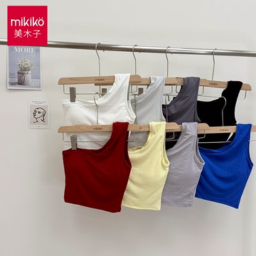 美木子｜胸墊背心｜斜肩女神背心【U101101】雲朵棉 小可愛 bratop 單肩背心 女生背心 內搭小可愛