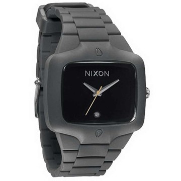 NIXON The Rubber Player鮮色奪人時尚腕-灰帶黃針/45mm