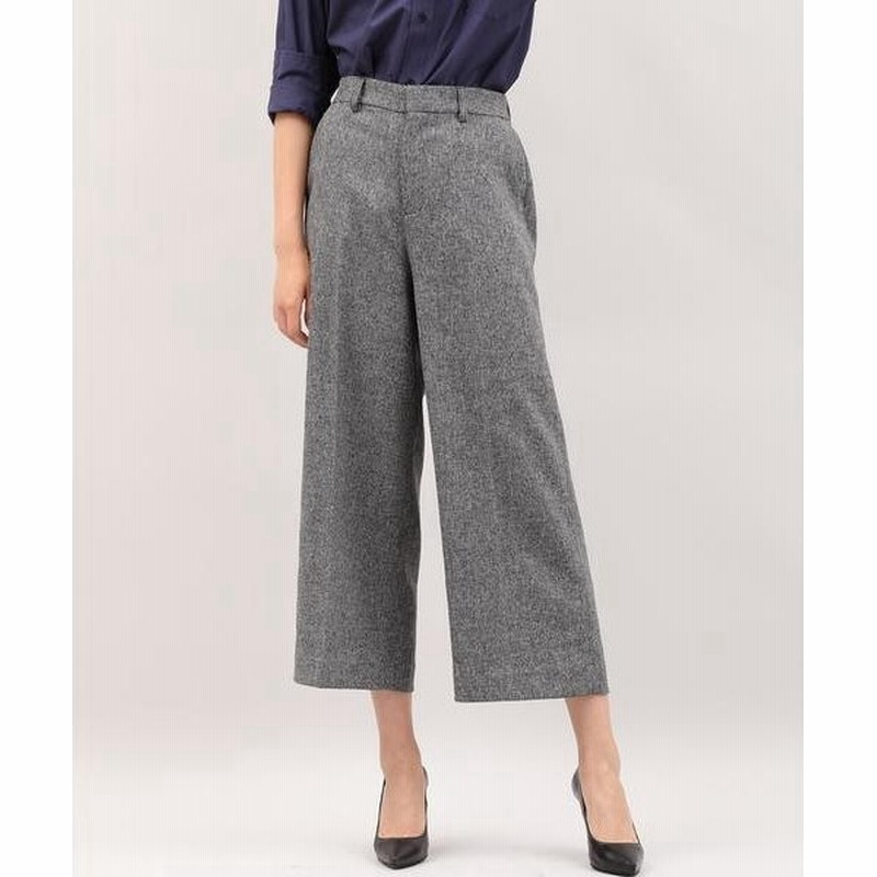 Ined Claro イネドクラロ 裏起毛カチオンツイードワイドパンツ 通販 Lineポイント最大0 5 Get Lineショッピング